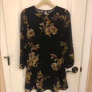 Black floral dress with keyhole closure in back